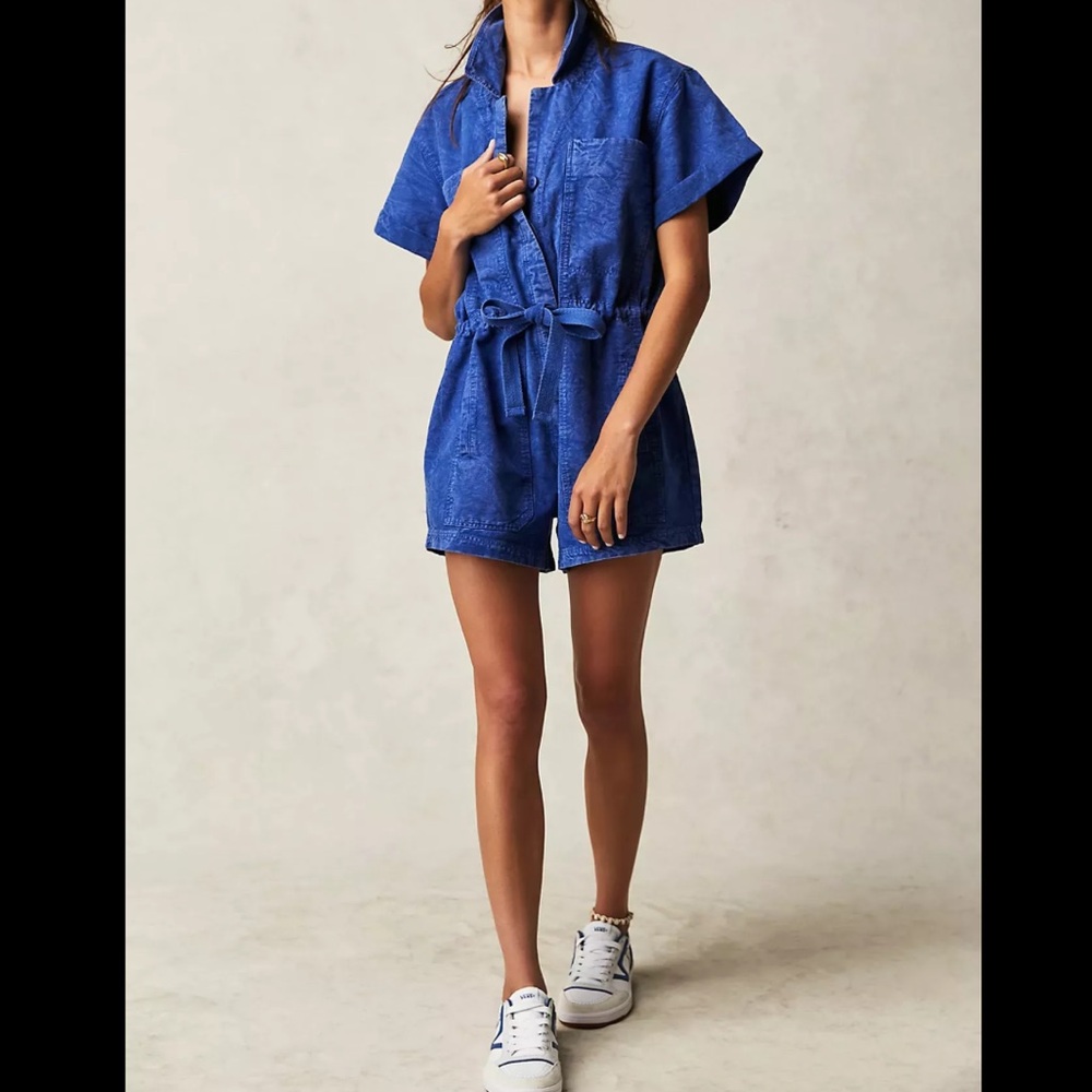 FREE PEOPLE Rhodes chino Coverall / romper shorts